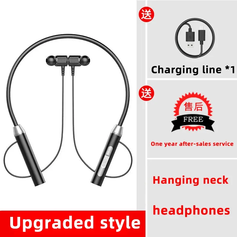 Écouteurs sans fil Bluetooth, tour de cou, casque sport stéréo gaming, oreillettes magnétiques étanches avec affichage LED 8