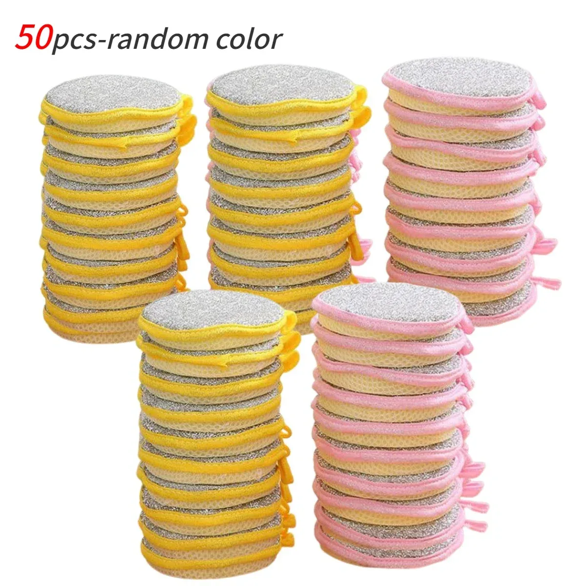 Éponges de cuisine double face, lot de 10/20/50 pièces, éponges à vaisselle réutilisables pour nettoyer casseroles, poêles et vaisselle 8