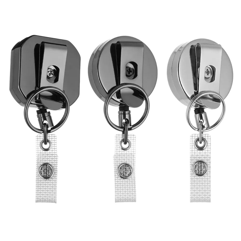Porte-clés rétractable en métal, enrouleur de ceinture extensible, cordon d'identification, porte-badge danois, nouveauté - Image 1
