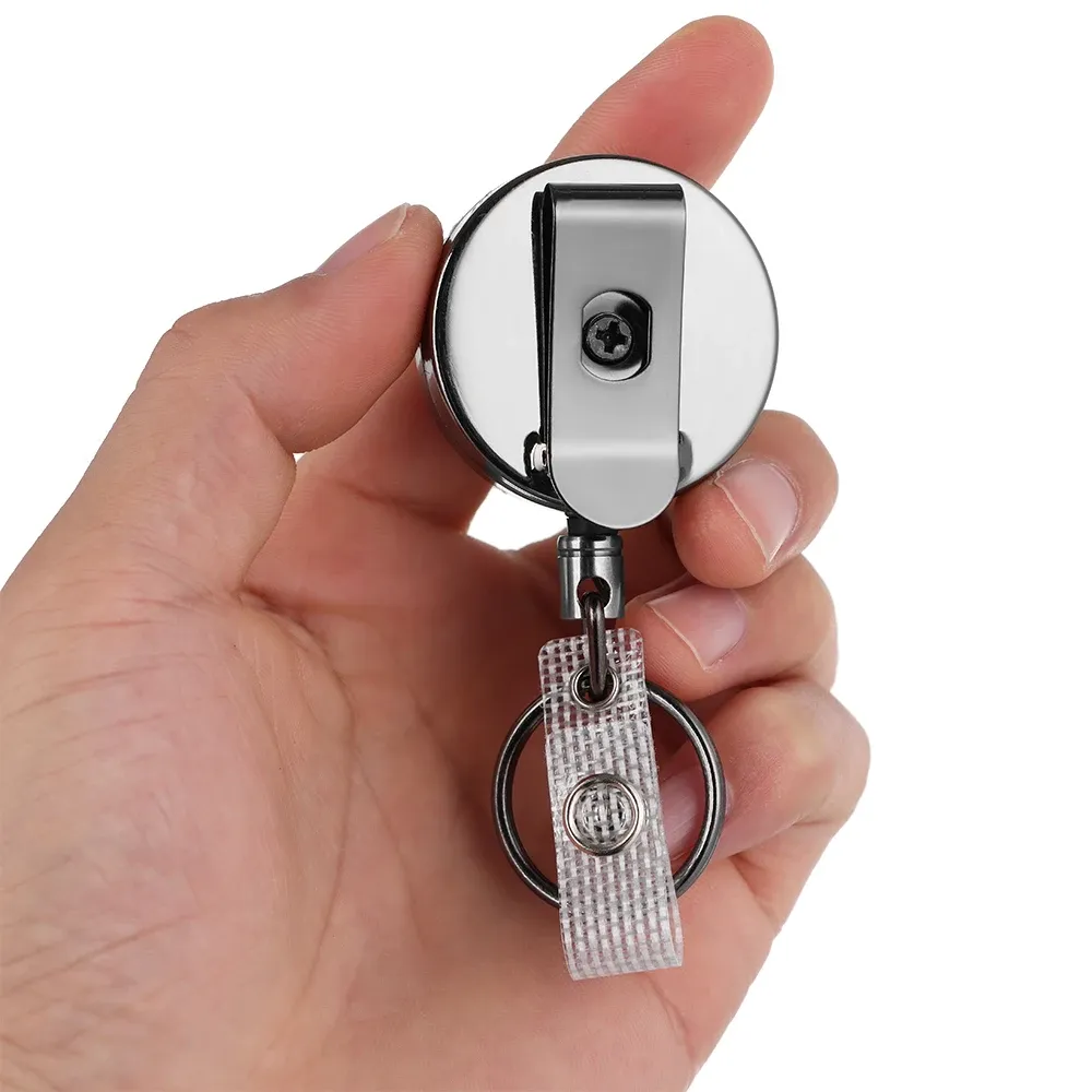 Porte-clés rétractable en métal, enrouleur de ceinture extensible, cordon d'identification, porte-badge danois, nouveauté 2