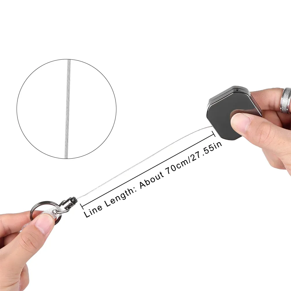 Porte-clés rétractable en métal, enrouleur de ceinture extensible, cordon d'identification, porte-badge danois, nouveauté 4