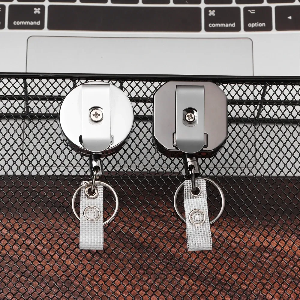 Porte-clés rétractable en métal, enrouleur de ceinture extensible, cordon d'identification, porte-badge danois, nouveauté 5