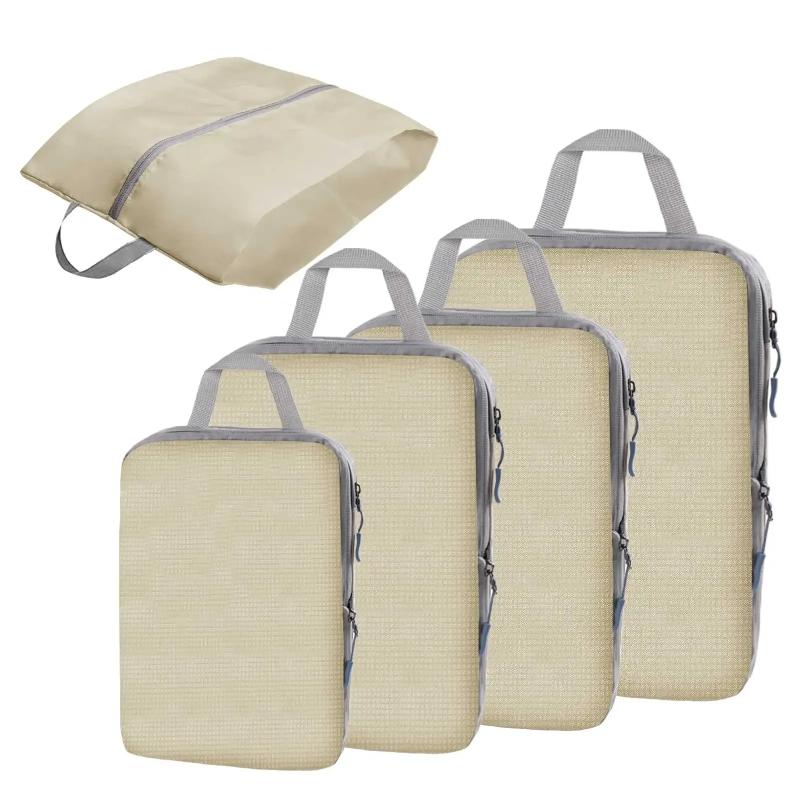 Lot de 5 cubes de compression de voyage imperméables