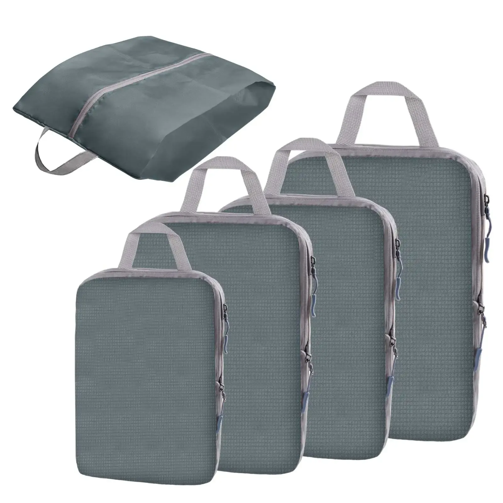 Lot de 5 cubes de compression de voyage imperméables et légers pour bagages 9