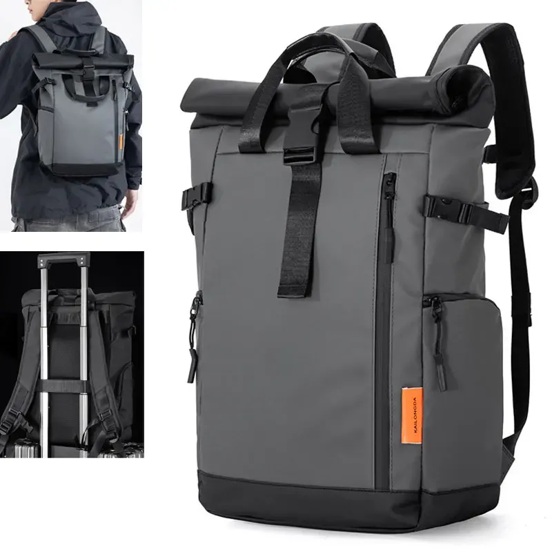 Sac à dos de voyage pour homme 15,6 pouces, étanche, pour ordinateur portable, idéal pour le camping, la randonnée et les déplacements professionnels ou scolaires