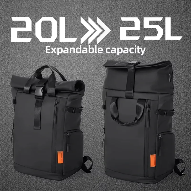 Sac à dos de voyage pour homme 15,6 pouces, étanche, pour ordinateur portable, idéal pour le camping, la randonnée et les déplacements professionnels ou scolaires 3