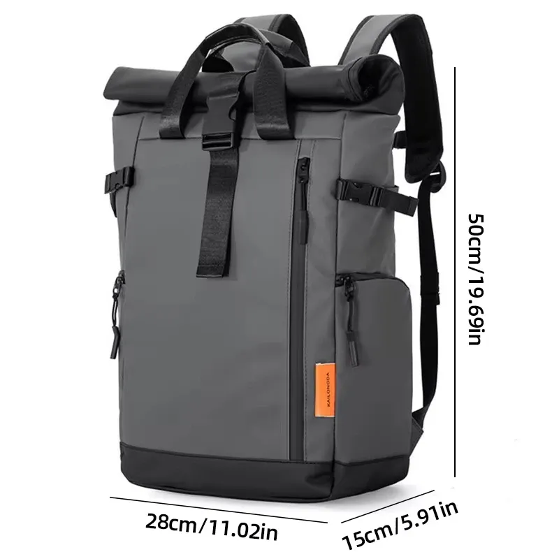 Sac à dos de voyage pour homme 15,6 pouces, étanche, pour ordinateur portable, idéal pour le camping, la randonnée et les déplacements professionnels ou scolaires 6