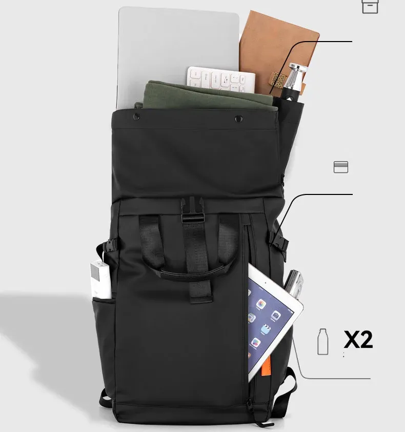 Poches zippées du sac à dos