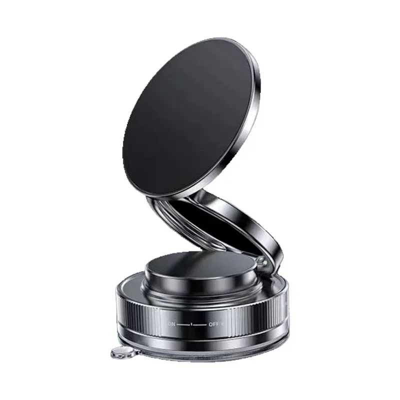 Support magnétique pour téléphone de voiture à rotation 360°, pliable et réglable, fixation par ventouse pour tableau de bord ou pare-brise 7