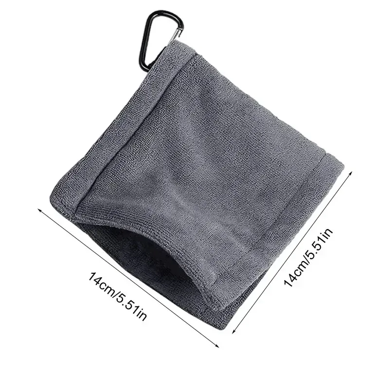 Serviette de nettoyage pour balles de golf en microfibre carrée avec mousqueton, absorbante, pour le nettoyage des clubs, chiffon pour essuyer la tête, MJ002 6