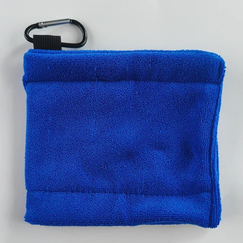 Serviette de nettoyage pour balles de golf en microfibre carrée avec mousqueton, absorbante, pour le nettoyage des clubs, chiffon pour essuyer la tête, MJ002 9