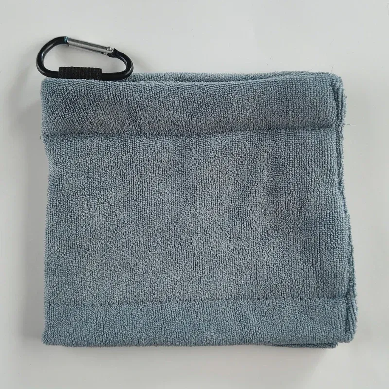 Serviette de nettoyage pour balles de golf en microfibre carrée avec mousqueton, absorbante, pour le nettoyage des clubs, chiffon pour essuyer la tête, MJ002 8