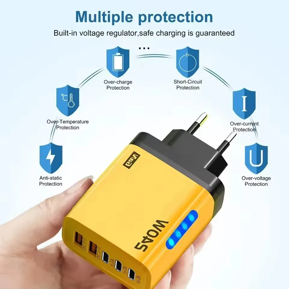 Chargeur de bureau GaN 5-en-1 ports de charge