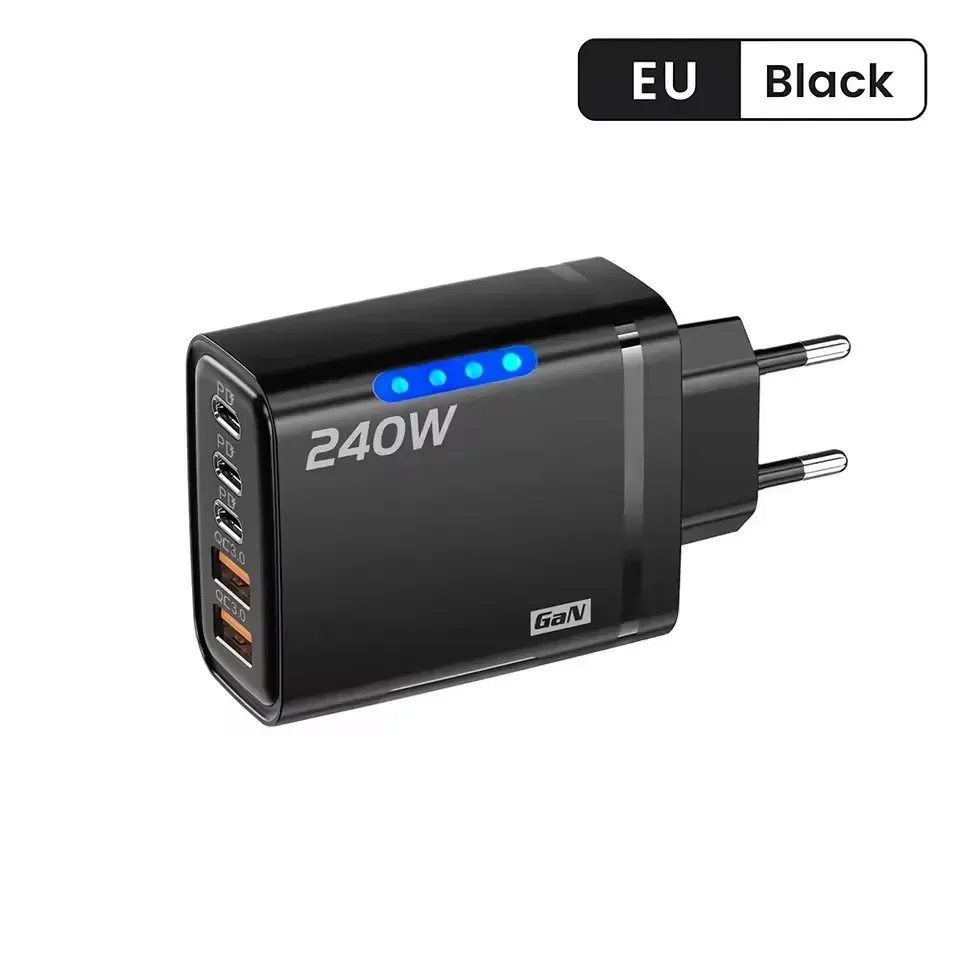 Chargeur de bureau GaN 5-en-1 240 W pour iPhone 17, iPhone 16 Pro et ordinateur portable Samsung 8
