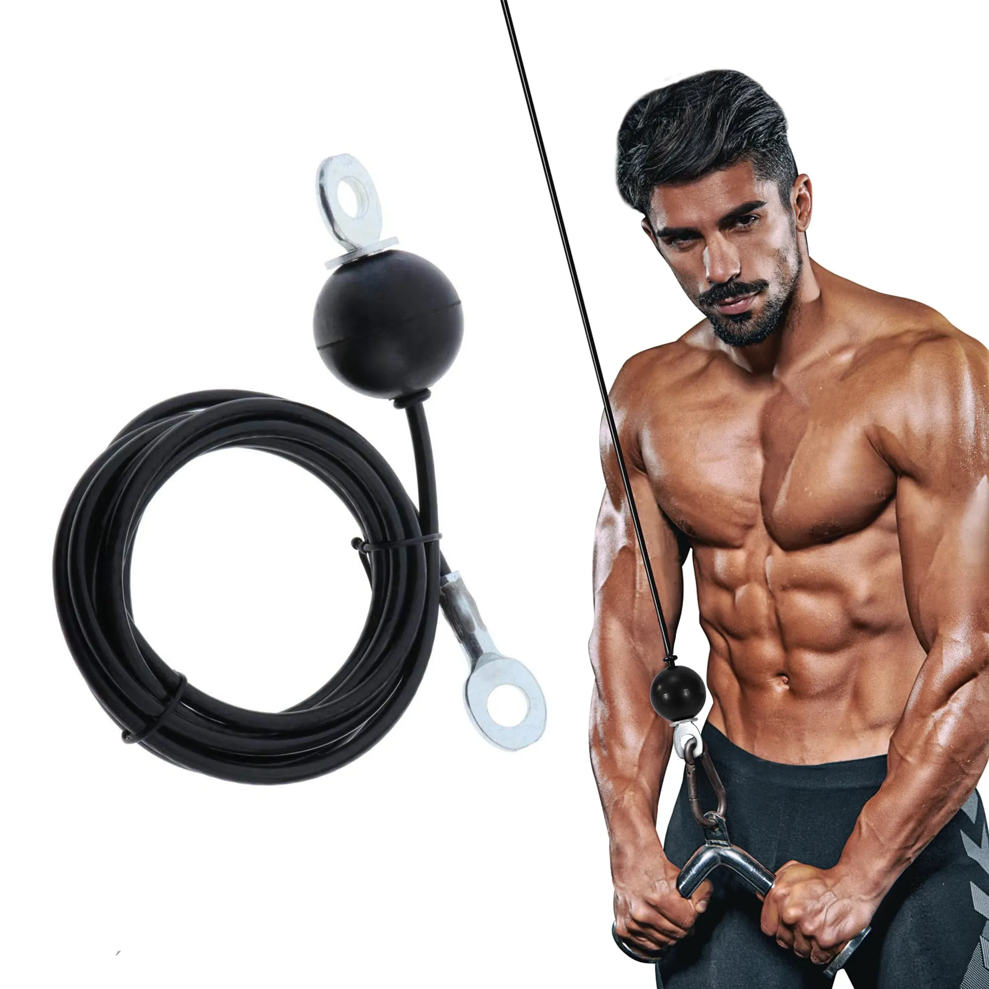 Système de poulie à câble pour fitness, machine à câble robuste avec corde en acier pour la maison, tirage lat pulldown et musculation - Image 1