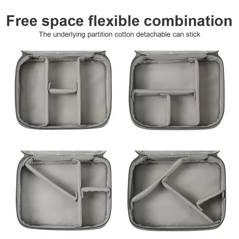 Sac de rangement électronique ouvert avec câbles organisés