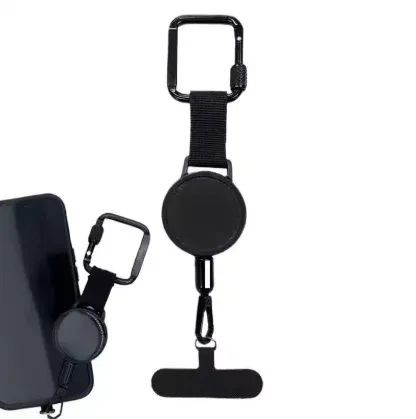 Mousqueton et lanière rétractable pour smartphone