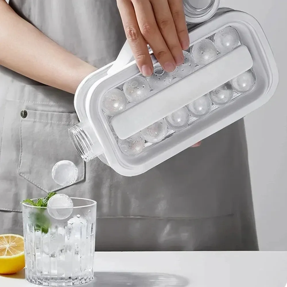 Moule à boules de glace pliable 2 en 1 avec compartiment à glaçons en silicone, idéal pour la maison et les voyages 1