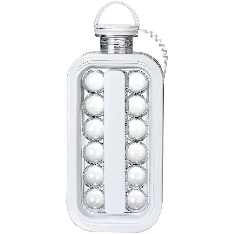 Moule à boules de glace pliable 2 en 1 avec compartiment à glaçons en silicone, idéal pour la maison et les voyages 7