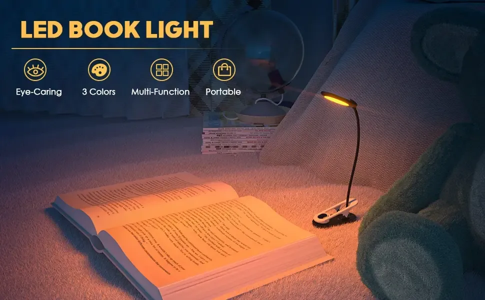Lampe de lecture LED rechargeable à clip
