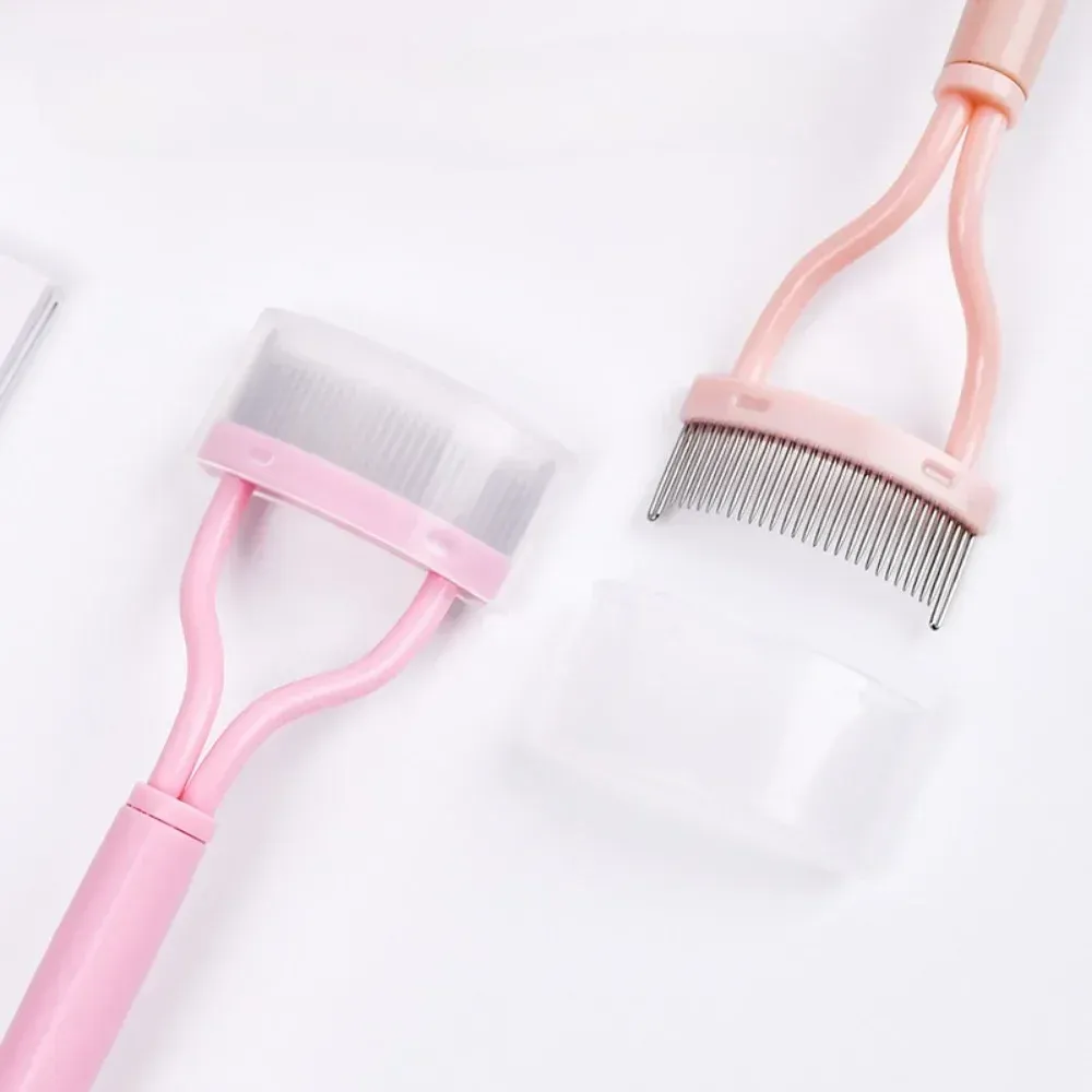 Séparateur de cils pliant 2 en 1 à dents métalliques droites, recourbe-cils, brosse et peigne pour mascara, outil de maquillage beauté 5