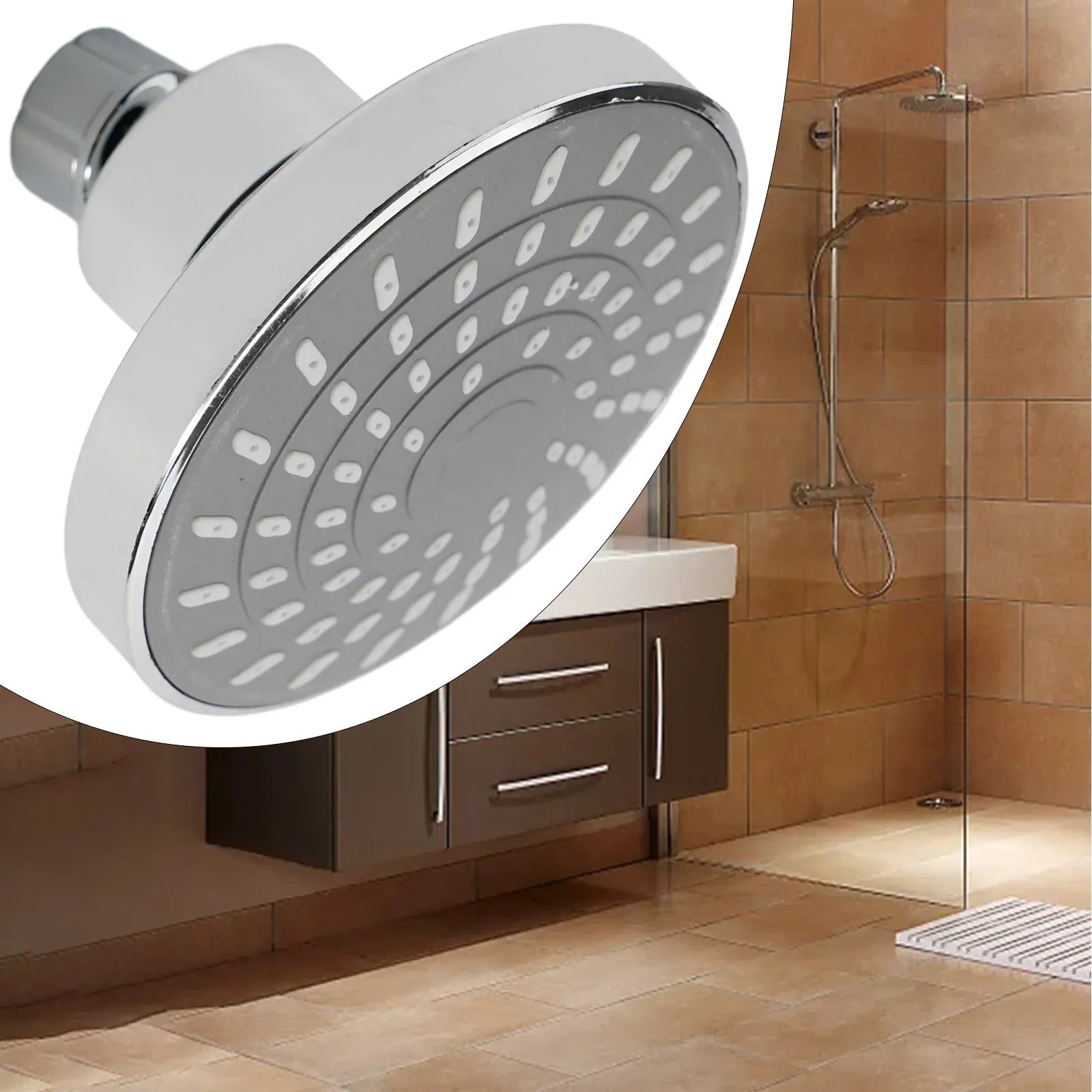Pommeau de douche pluie réglable, détail du débit