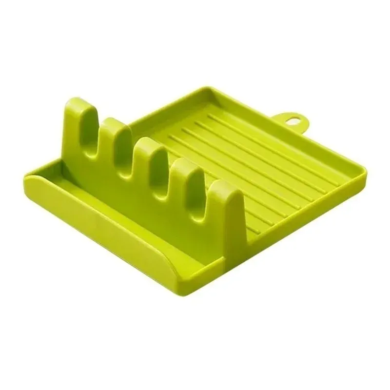 Porte-ustensiles de cuisine en plastique avec égouttoir antidérapant : cuillère, fourchette, spatule, étagère et organisateur 8