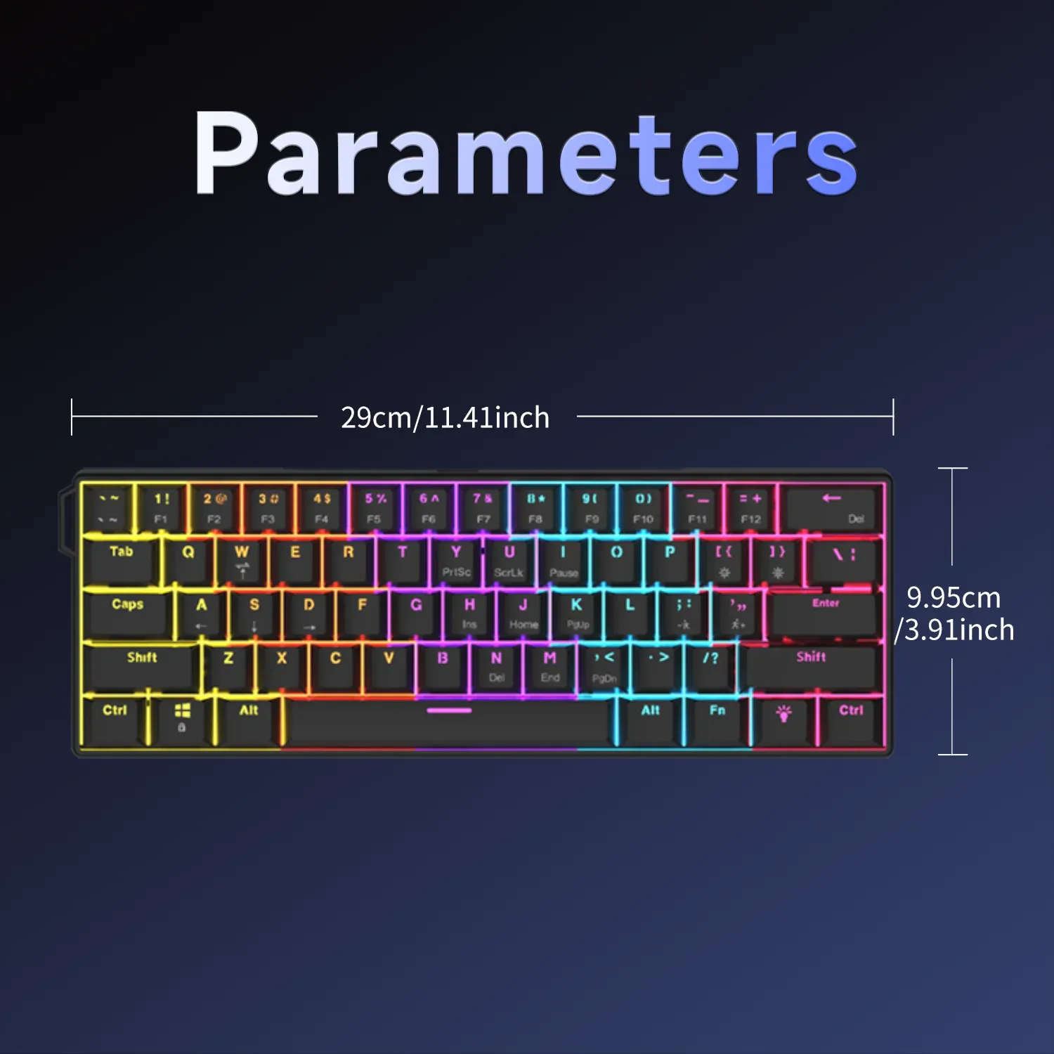 Clavier mécanique filaire AJAZZ NK61 60 % RVB, 61 touches, switchs rouges interchangeables à chaud, format compact 6