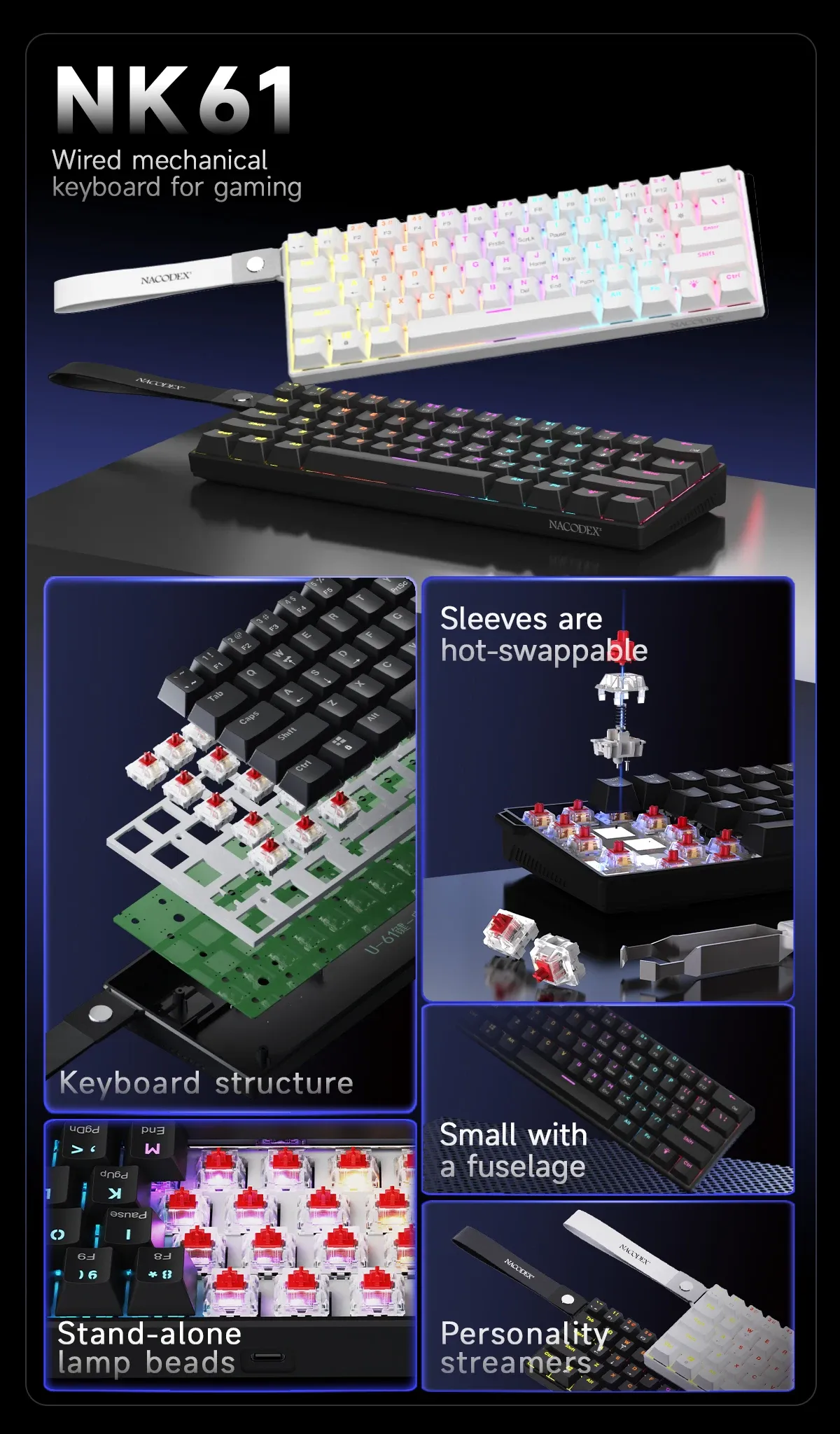 Vue détaillée du clavier AJAZZ NK61