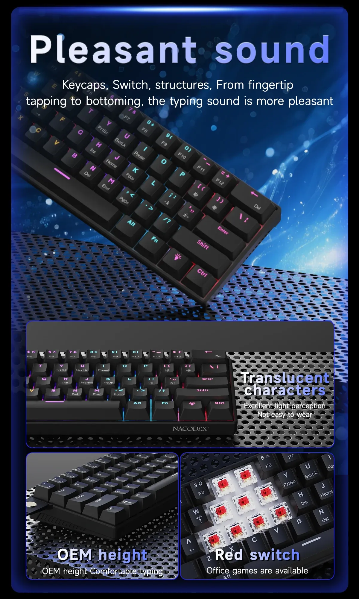 Vue détaillée du clavier AJAZZ NK61