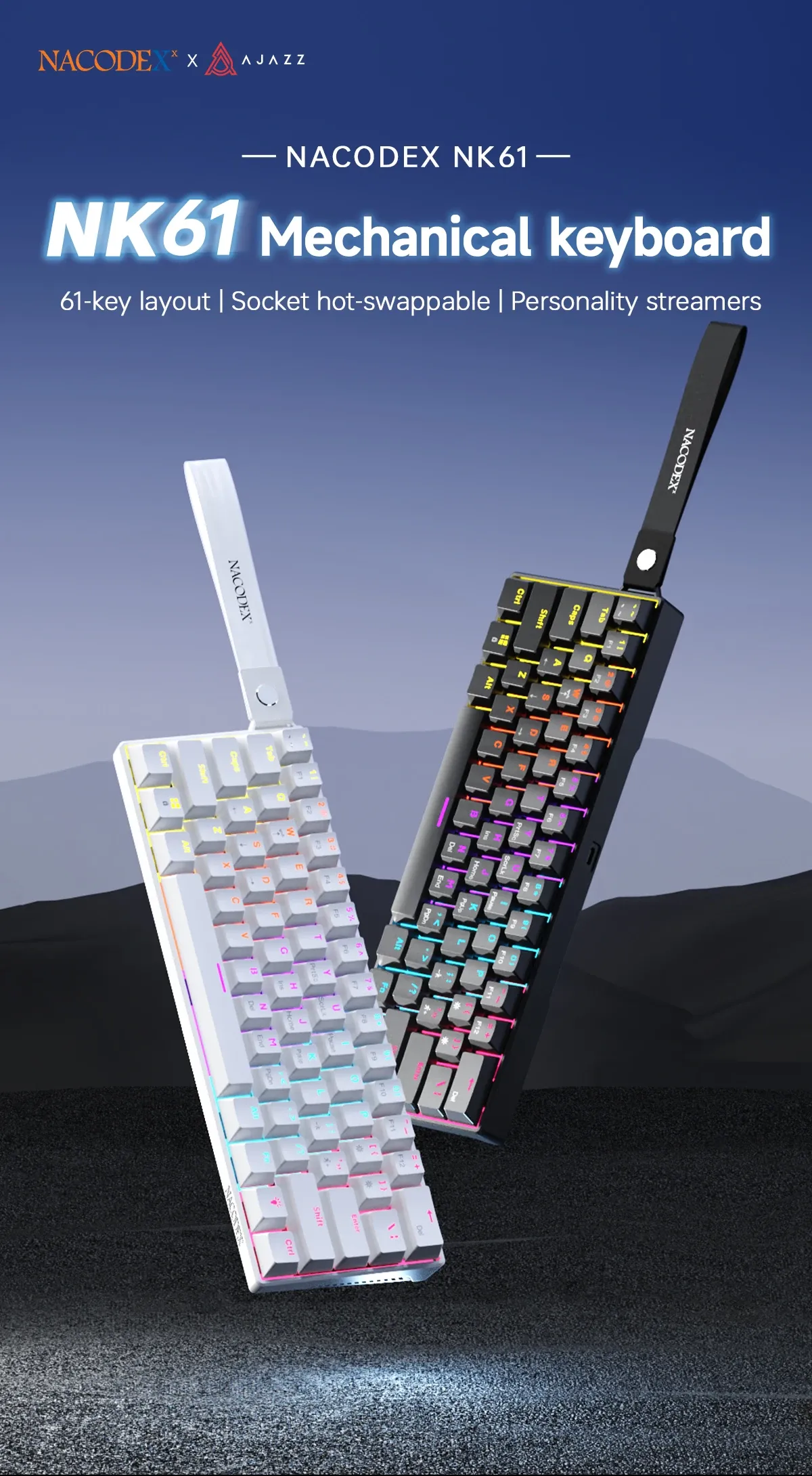 Vue détaillée du clavier AJAZZ NK61