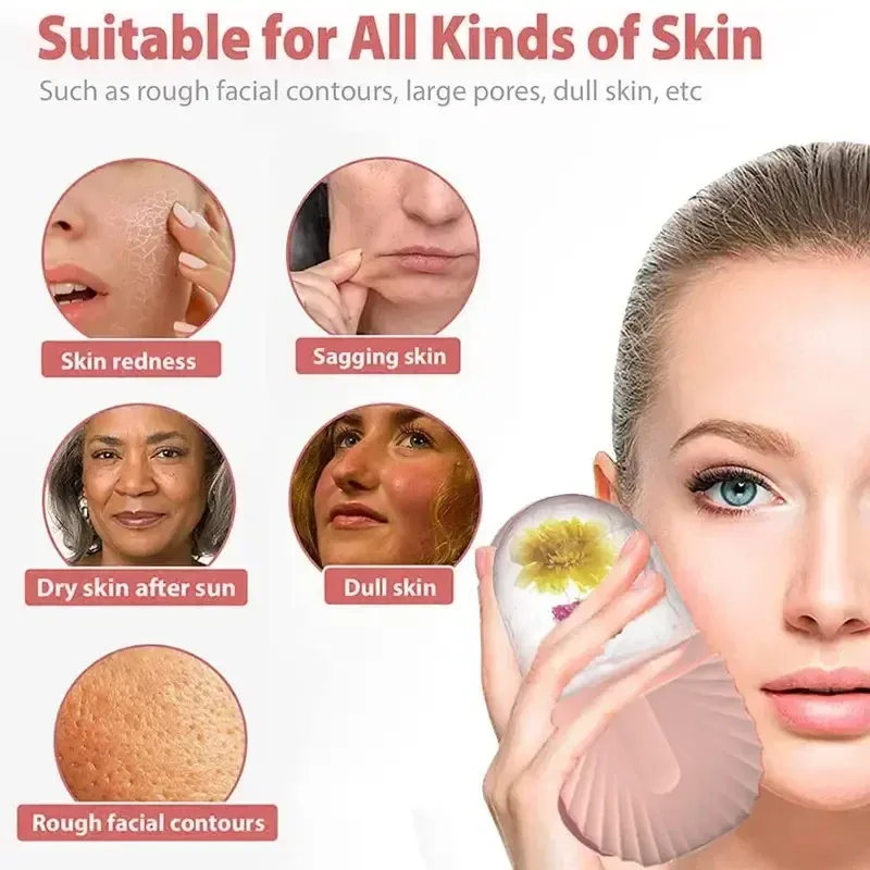 Rouleau de glace utilisé dans une routine de soin