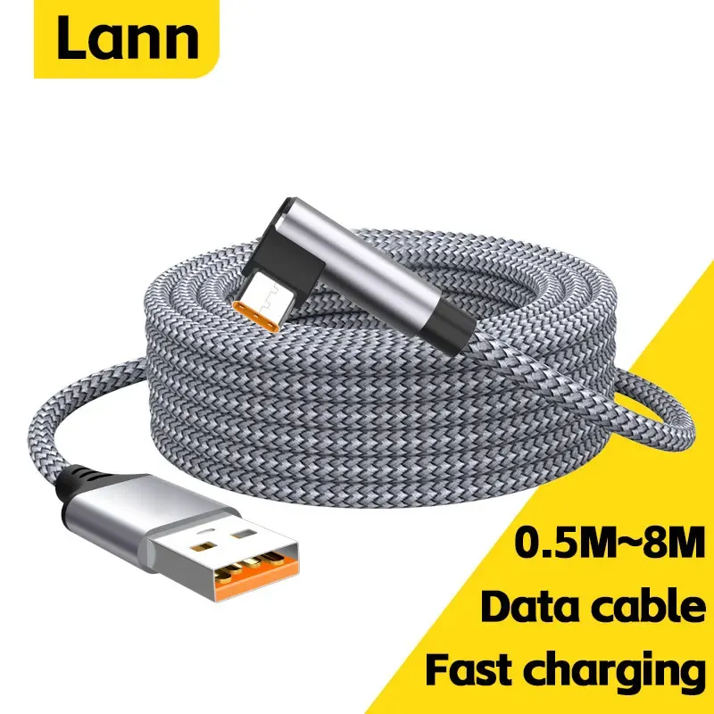 Câble de charge rapide USB-C coudé 6 A – 3 m / 5 m – Compatible Samsung, Huawei, Xiaomi, Oppo et OnePlus 1