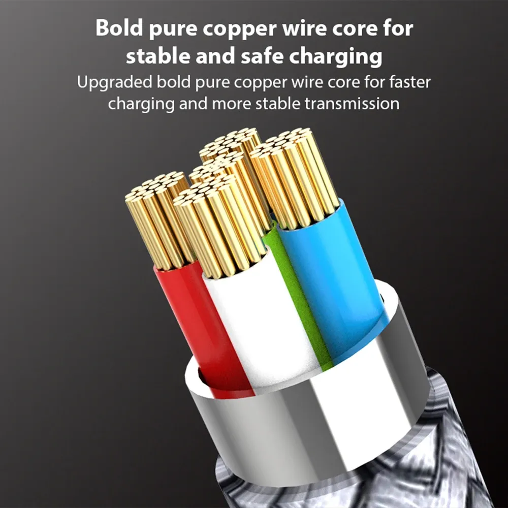 Câble de charge rapide USB-C coudé 6 A – 3 m / 5 m – Compatible Samsung, Huawei, Xiaomi, Oppo et OnePlus 3