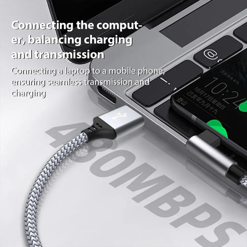 Câble de charge rapide USB-C coudé 6 A – 3 m / 5 m – Compatible Samsung, Huawei, Xiaomi, Oppo et OnePlus 6