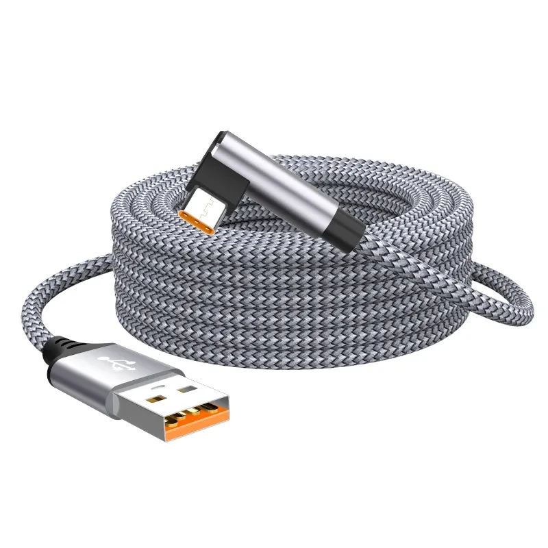 Câble de charge rapide USB-C coudé 6 A – 3 m / 5 m – Compatible Samsung, Huawei, Xiaomi, Oppo et OnePlus 7