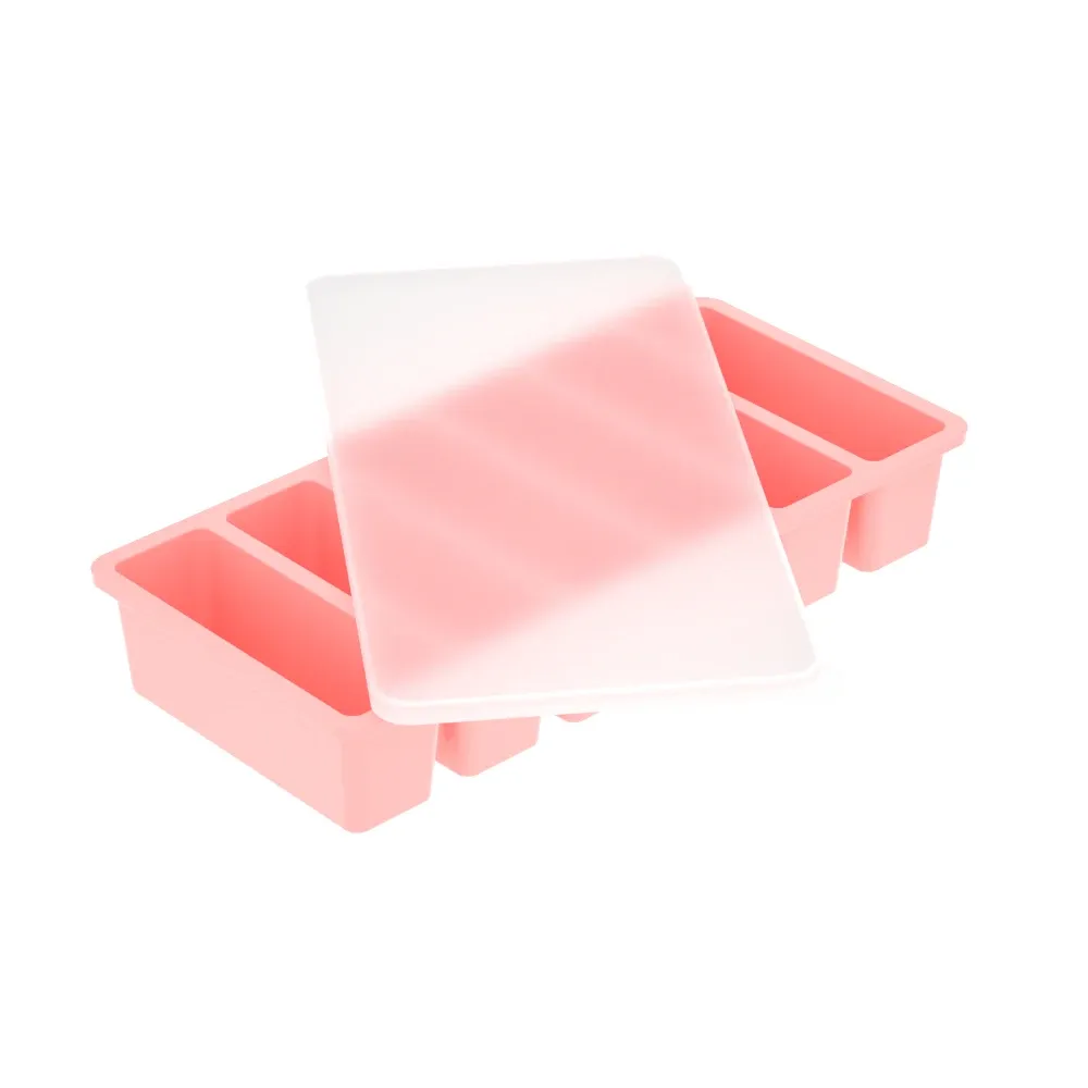 Moule à glace en silicone avec couvercle, lot de 6 bâtonnets et gobelets longs pour glaces et sorbets 10