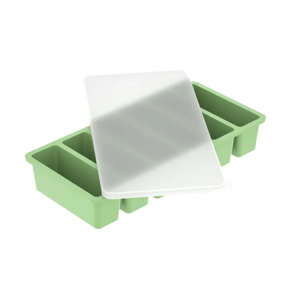 Moule à glace en silicone avec couvercle, lot de 6 bâtonnets et gobelets longs pour glaces et sorbets 11
