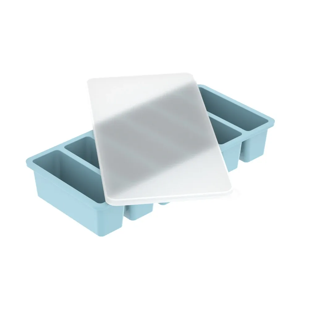 Moule à glace en silicone avec couvercle, lot de 6 bâtonnets et gobelets longs pour glaces et sorbets 6