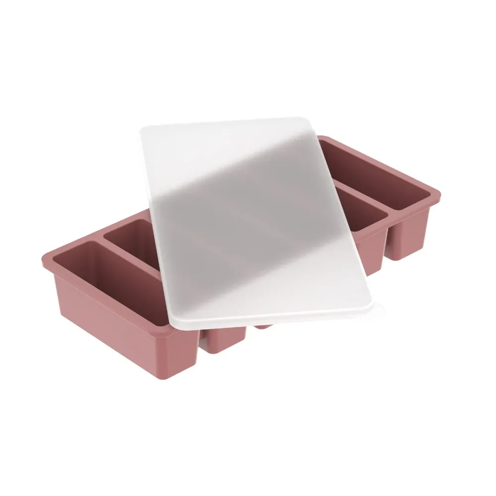 Moule à glace en silicone avec couvercle, lot de 6 bâtonnets et gobelets longs pour glaces et sorbets 7