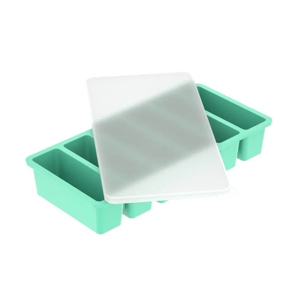 Moule à glace en silicone avec couvercle, lot de 6 bâtonnets et gobelets longs pour glaces et sorbets 8