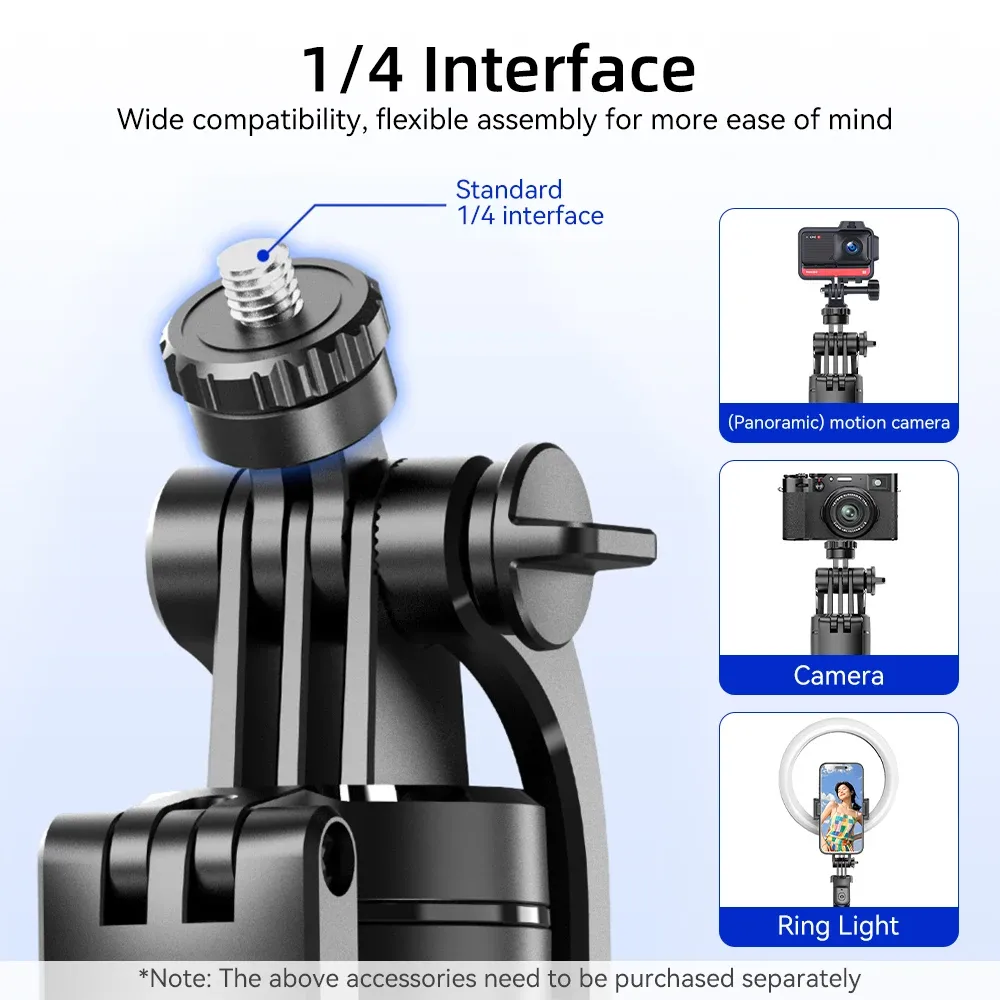 Trépied perche à selfie Bluetooth extensible 67 pouces F16, support smartphone et appareil photo, vis 1/4 5