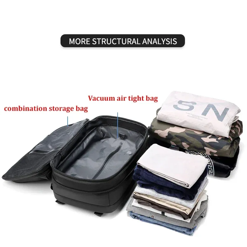 Sac à dos de voyage pour homme 17 pouces à compression sous vide 3