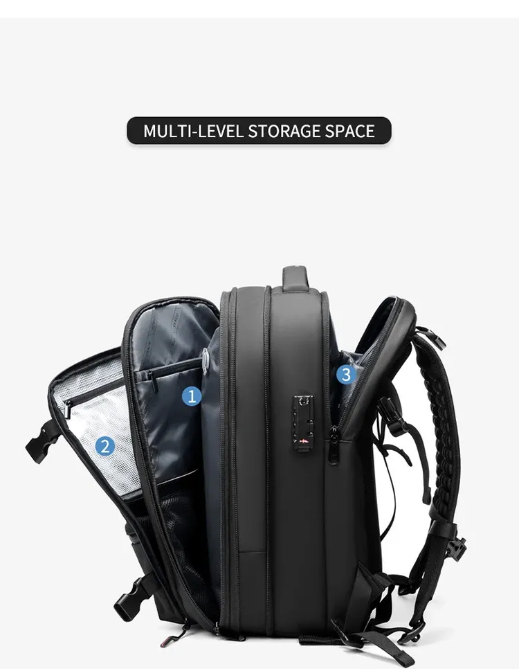 Sac à dos de voyage, poche de sécurité au dos