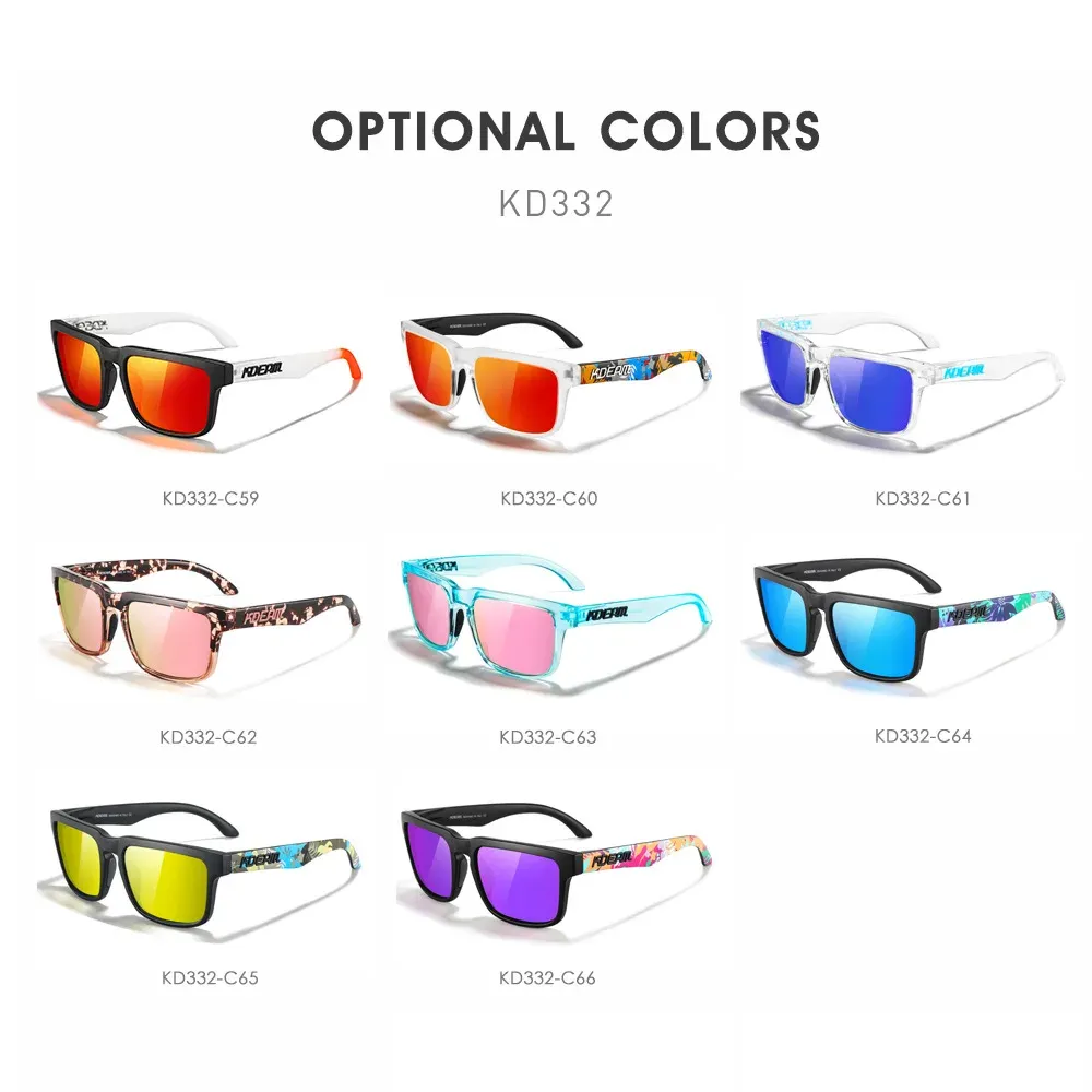 Lunettes de soleil polarisées Kdeam unisexes pour hommes et femmes, verres miroir rouges 6