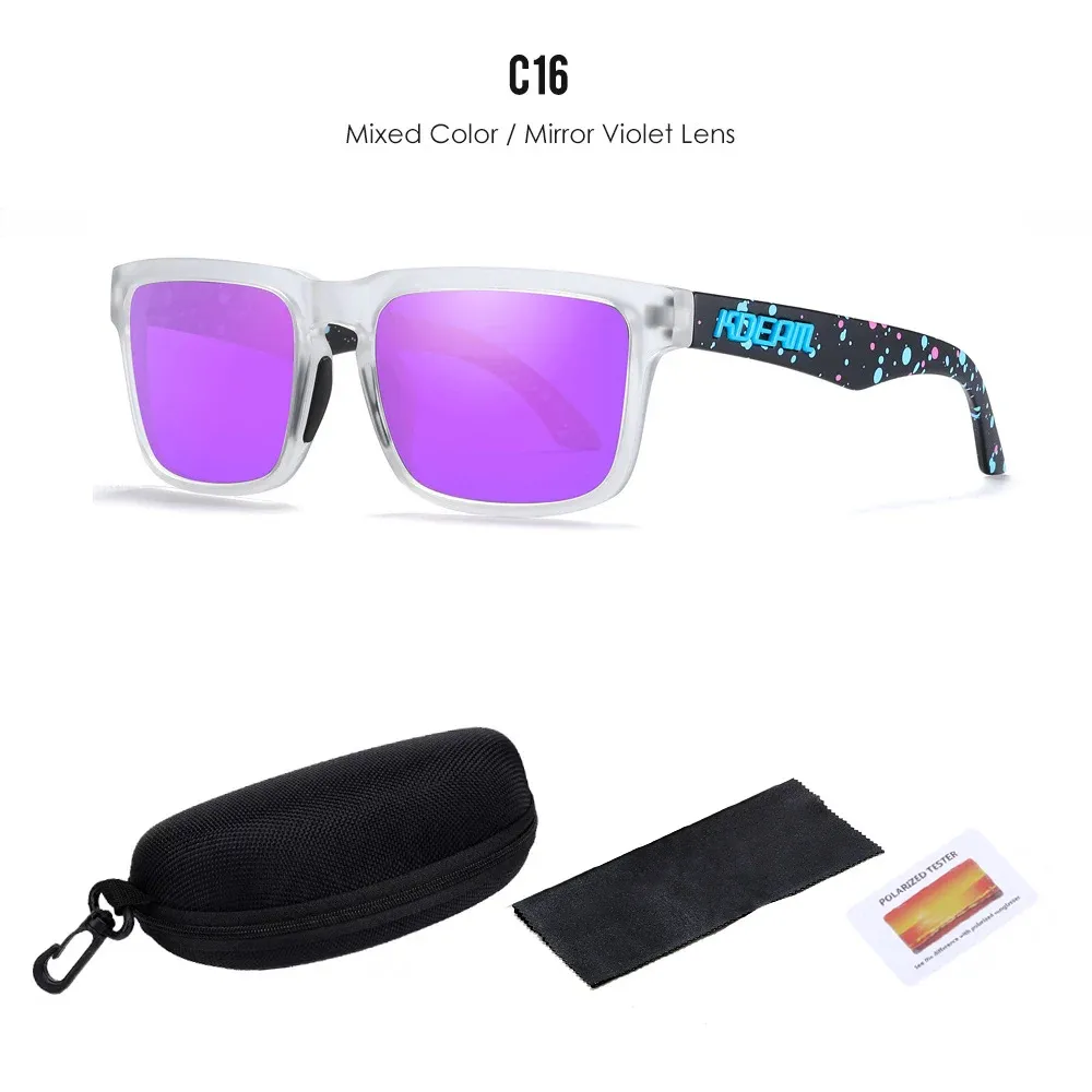 Lunettes de soleil polarisées Kdeam unisexes pour hommes et femmes, verres miroir rouges 8