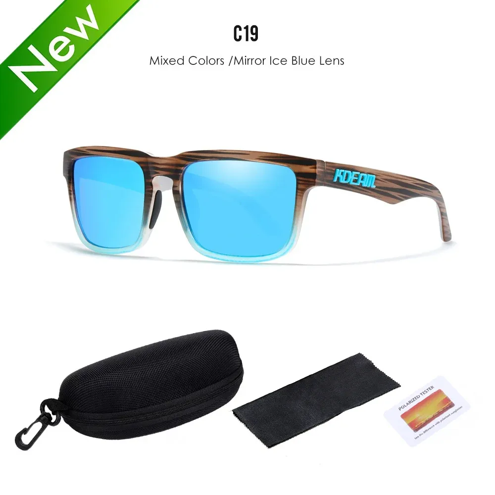Lunettes de soleil polarisées Kdeam unisexes pour hommes et femmes, verres miroir rouges 7