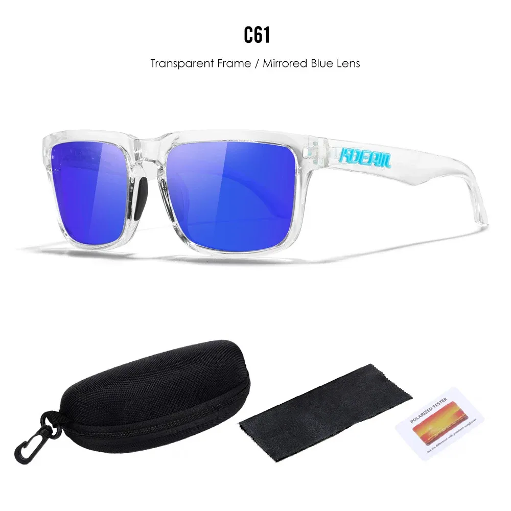 Lunettes de soleil polarisées Kdeam unisexes pour hommes et femmes, verres miroir rouges 11
