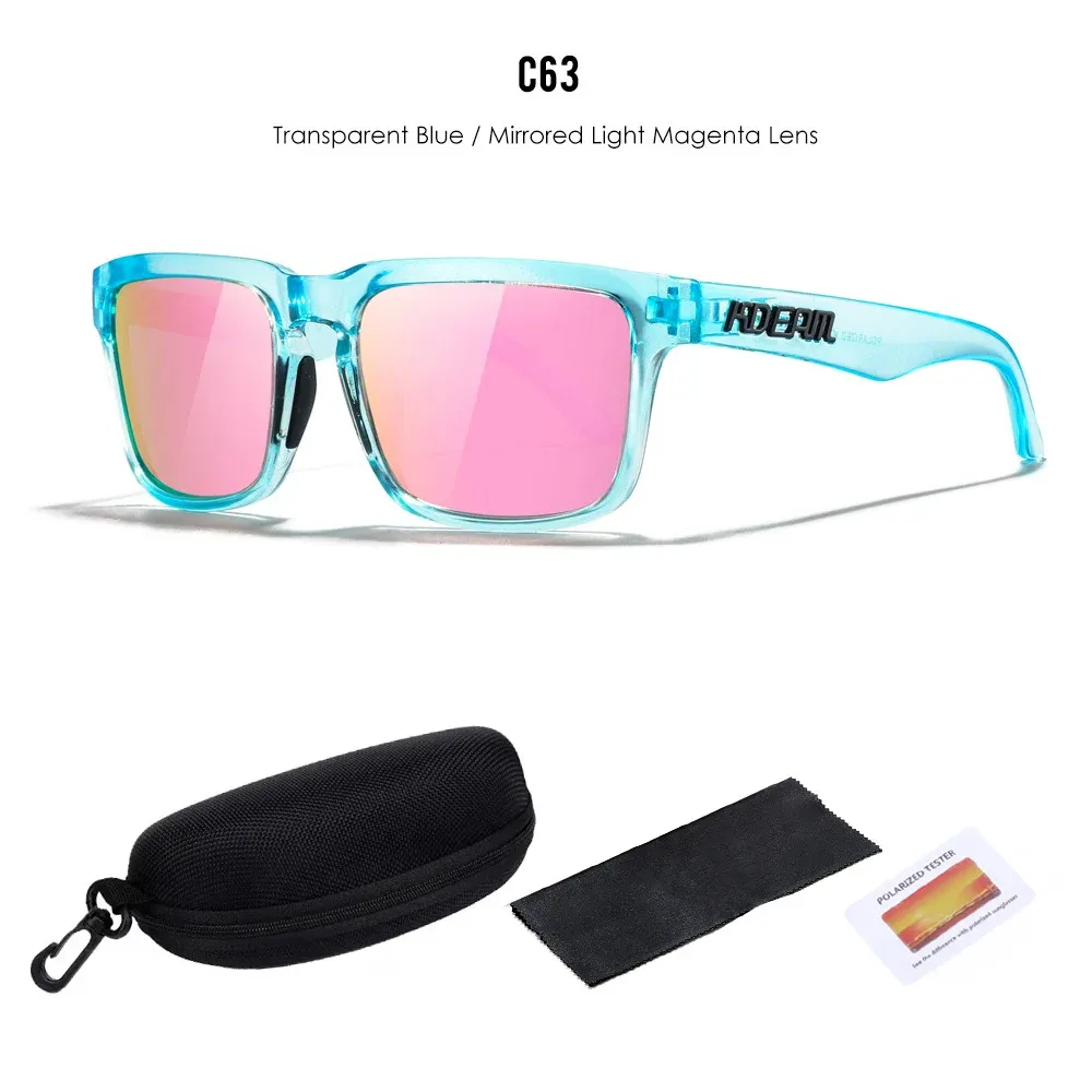 Lunettes de soleil polarisées Kdeam unisexes pour hommes et femmes, verres miroir rouges 9
