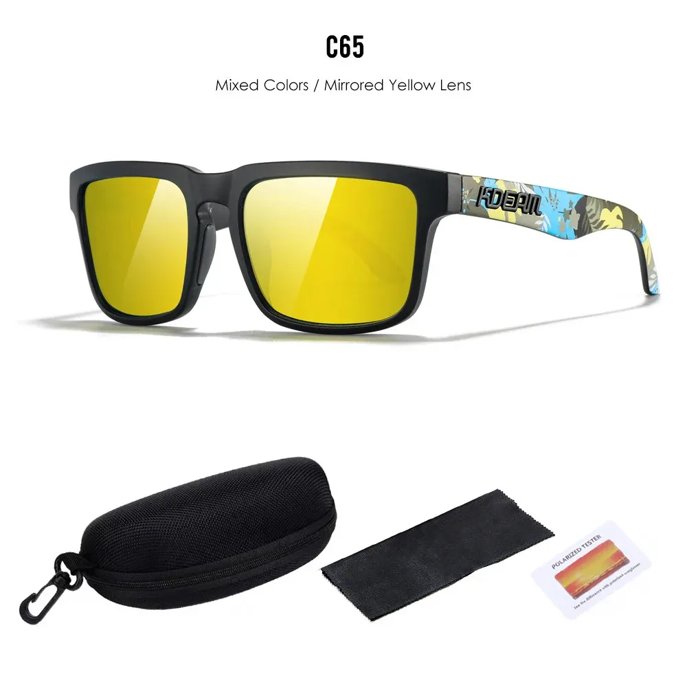 Lunettes de soleil polarisées Kdeam unisexes pour hommes et femmes, verres miroir rouges 15